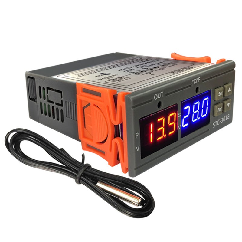 STC-3018 Temperature Controller, Digital LED Display Thermostat, Temperature Control Switch Micro Temperature Control Board Thermostat Sensor (110-220V) - Image 2