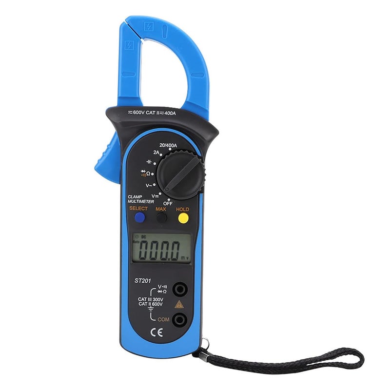ST201 Digital Clamp Meter 4000 Counts Auto Ranging AC DC Voltage Current Tester Blue - Image 2