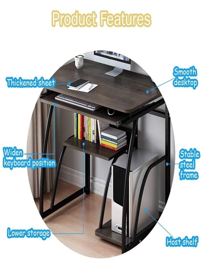 fashionhome - Multifunction Study And Computer Desk Computer Table Working Laptop Desk Multiple Storage Shelves Bookshelf for Home Office Furniture 80x40x71 cm - Image 1