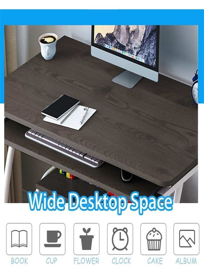 fashionhome - Multifunction Study And Computer Desk Computer Table Working Laptop Desk Multiple Storage Shelves Bookshelf for Home Office Furniture 80x40x71 cm - Image 1