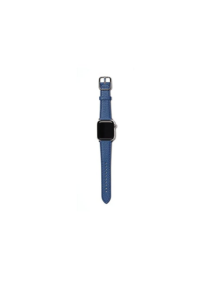 Excefore - Apple Watch Leather Bands, Suitable for Women/Man Apple Watch Band with Apple Watch 45mm 41mm 44mm 40mm 42mm 38mm (Blue) - Image 1
