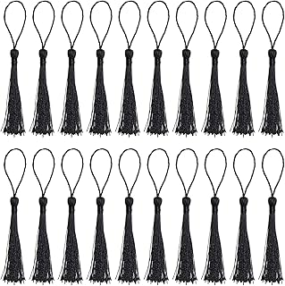 Tupalizy Tupalizy Mini SilkyÃ‚Â Handmade SoftÃ‚Â Flossy Bookmark Tassels with Cord Loop for Keychain Earring Jewelry Making,  - Image 1