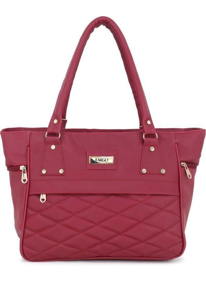 Fargo - Fargo Women's Artificial Leather Shoulder Bag Non-Adjustable Strap (Maroon) - Image 1