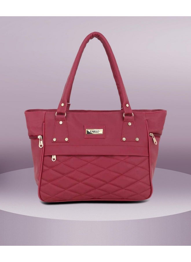 Fargo - Fargo Women's Artificial Leather Shoulder Bag Non-Adjustable Strap (Maroon) - Image 1