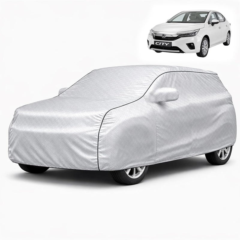 Autofy 100% Waterproof Car Cover SilverTech Fabric for New Honda City [Year 2020 Onwards] - Dust & UV Proof Car Cover with Soft Cotton Flock Layer Inside for Paint Protection - Image 1