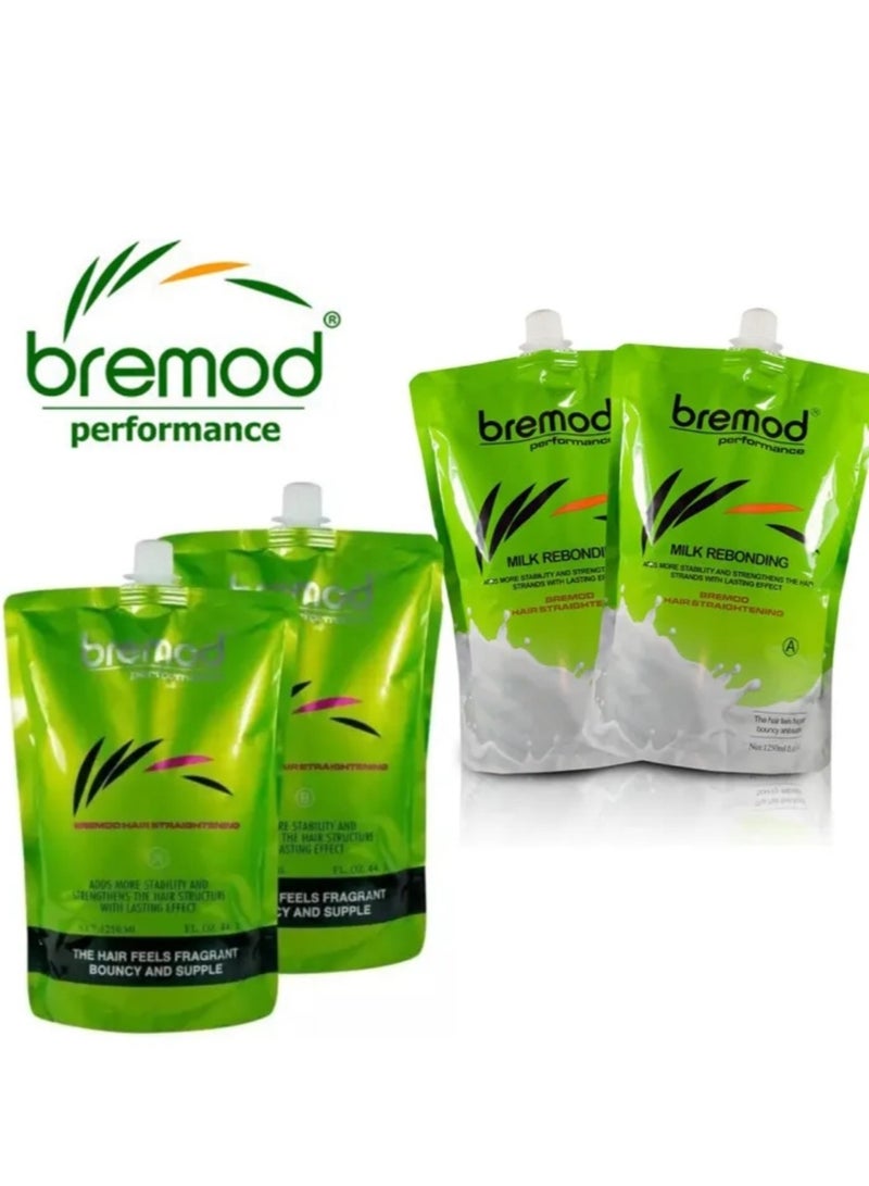BREMOD Premod Milk Hair Reconstruction Kit (A + B) for straightening and neutralizing hair, long-lasting effect - Image 3