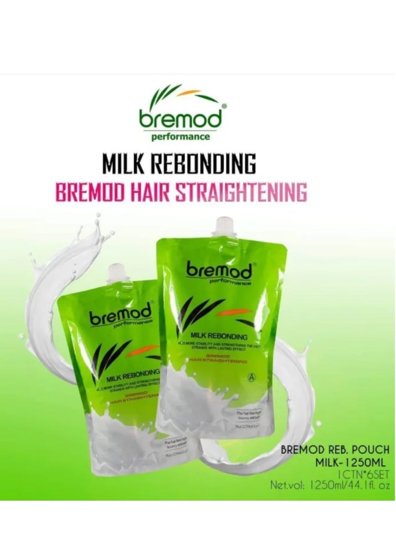 BREMOD Premod Milk Hair Reconstruction Kit (A + B) for straightening and neutralizing hair, long-lasting effect - Image 4