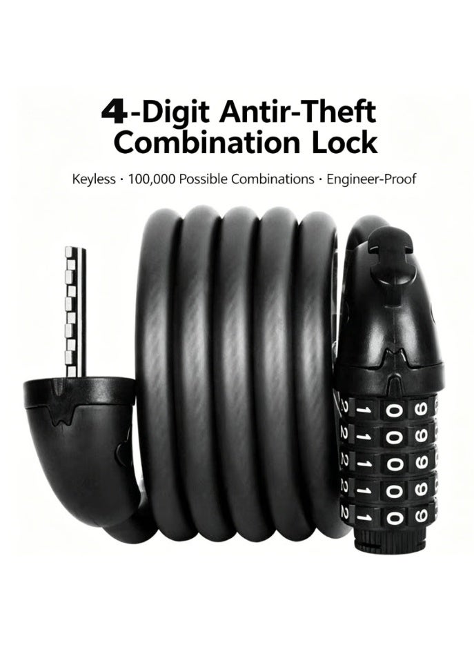 ITQAN RASEEL Heavy Duty Bike Chain Lock Waterproof Combination Code Anti Theft Cable Lock for Electric Bikes Scooters Outdoor Use - Image 1
