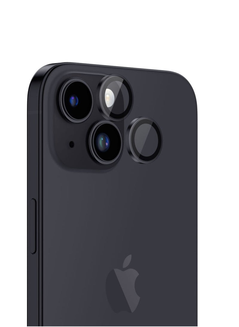 AMAZINGthing Supreme Tempered Glass for iPhone 15 and iPhone 15 PLUS Camera Lens Protector Aluminum AR Lens Defender - Black  - Image 1