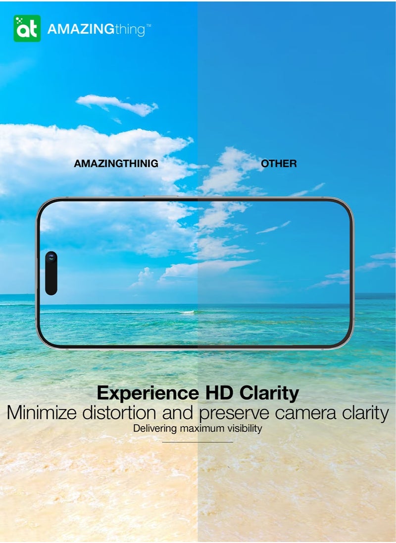 AMAZINGthing Supreme Tempered Glass for iPhone 15 and iPhone 15 PLUS Camera Lens Protector Aluminum AR Lens Defender - Black  - Image 2