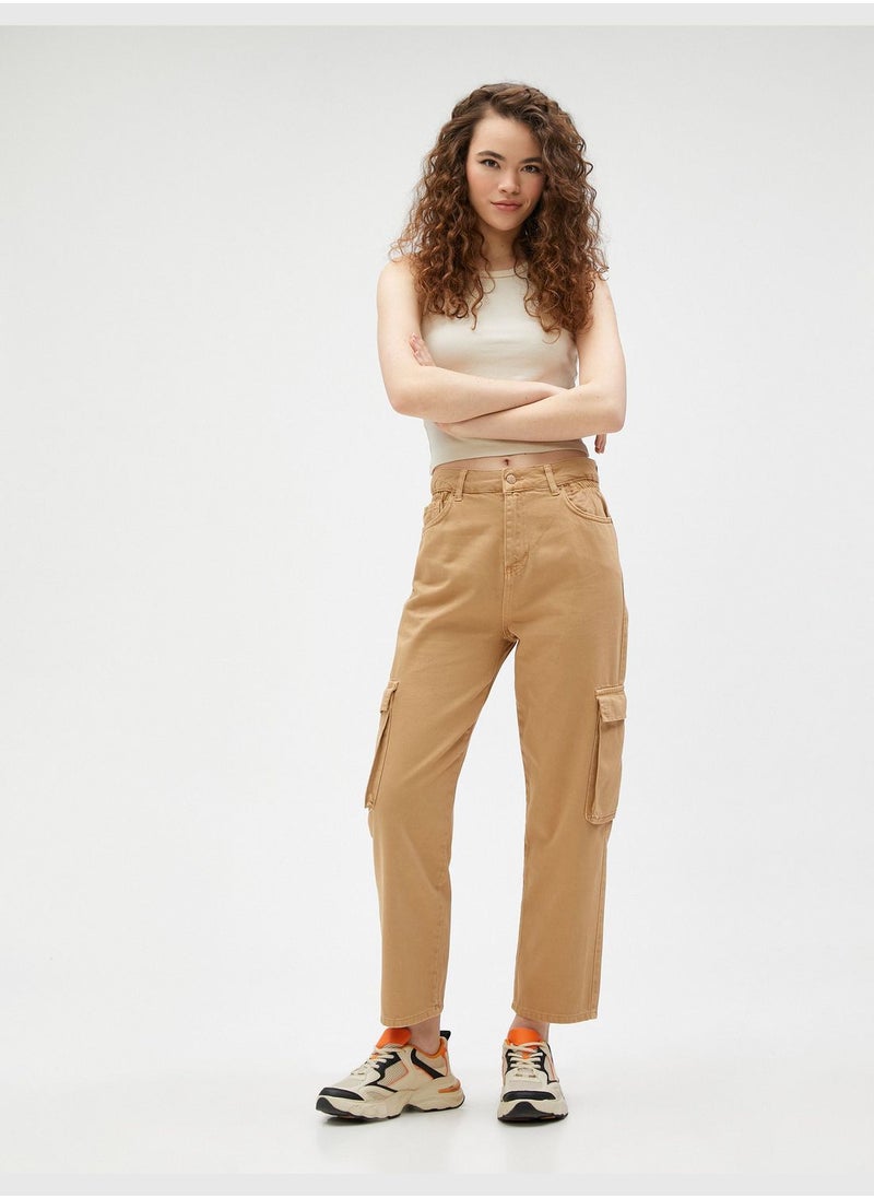 KOTON - Straight Leg High Waist Cargo Trousers - Eve Jean - Image 1