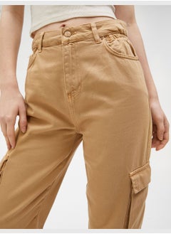 KOTON Straight Leg High Waist Cargo Trousers - Eve Jean  - Image 5