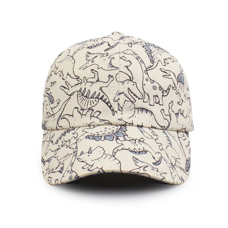 JANGANNSA Dinosaur Boys Girls Caps Waterproof Quick-Dry Baseball Caps for Boys Girls Toddler Kids Beach Hat Spring Summer Autumn 2-6Y(Beige Dinosaure,2-6 Years) - Image 1