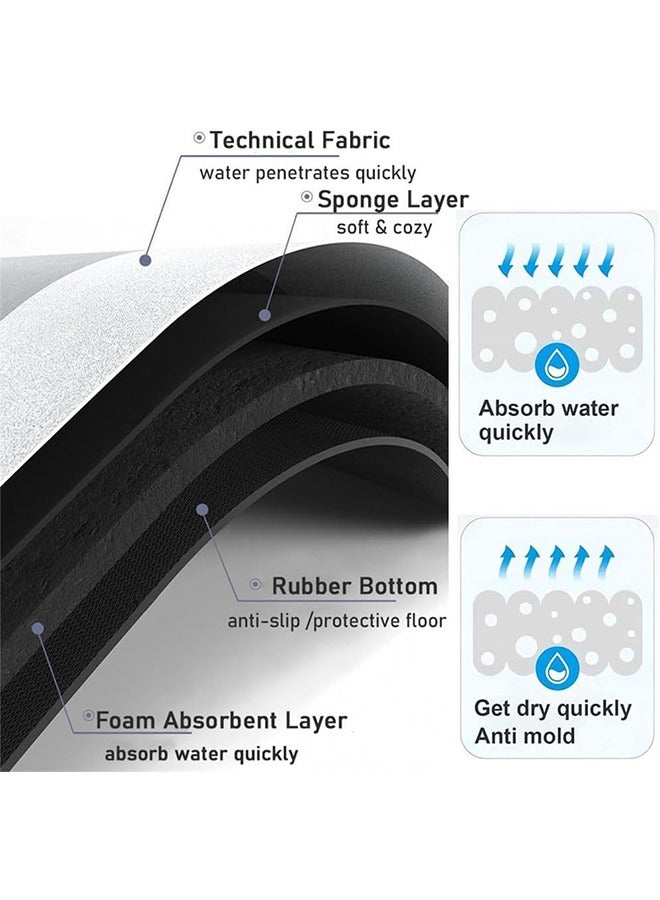 DAREU 3D Non-Slip Diatom Mud Bathroom Mat 40×60cm – Quick-Dry Microfiber Bath Rug with Happy Flower Design, Super Absorbent & Easy to Clean - Image 2