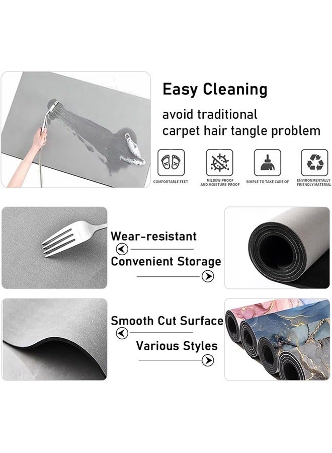 DAREU 3D Non-Slip Diatom Mud Bathroom Mat 40×60cm – Quick-Dry Microfiber Bath Rug with Happy Flower Design, Super Absorbent & Easy to Clean - Image 5