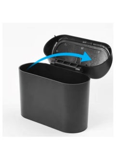 Huitich Compact Car Trash Can Dustbin with Door Side Hanging Design Black.  - Image 5