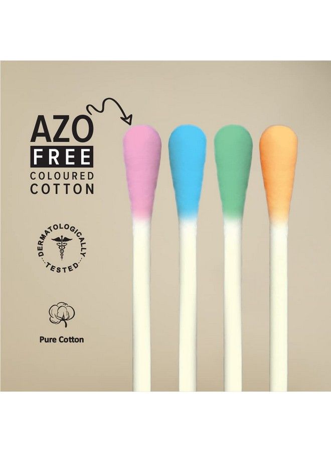 Tulips Cotton Ear Buds/Swabs Pack Of 3 (Multicolor) Made Of White Paper Stick (100/200 Tips) In A Jar - Image 5