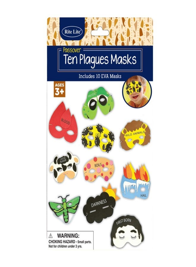 Rite Lite Passover 10 Plagues Masks Pesach Seder Judaica Hostess Gift Jewish Holiday Party Favor Goodie Bag Filler Educational Haggadah Storytelling Activity Set Hours of Fun! - Image 2