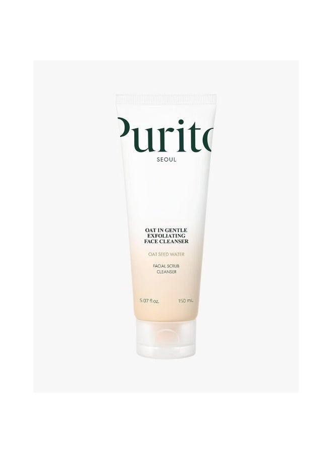 Purito Oat Exfoliating Facial Polish Cleanser - Hydrating Daily Face Wash with Gentle Scrub Clay Pore Minimizing Panthenol, Oat Seed Water Vegan, Non-comedogenic Korean Skin Care 5.07 fl.oz