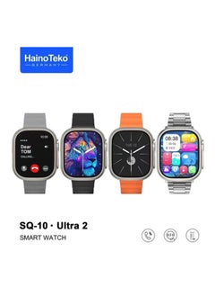 Haino Teko SQ10 Ultra 2 AMOLED Display Smart Watch With 4 Pair Strap and Wireless Charger for Gents and Boys Silver