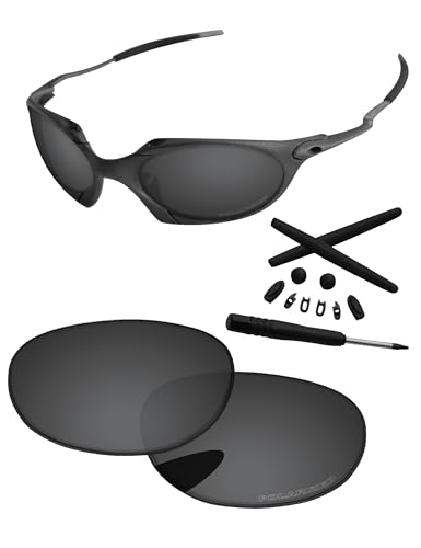 PapaViva Replacement Lenses for Oakley Romeo 1 Sunglass Solid Black Polarized - Image 1