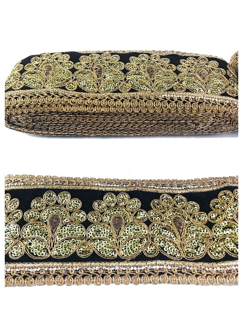 Magnificent Brown & Gold, 10 yards, Sewing Lace Trim - Image 2