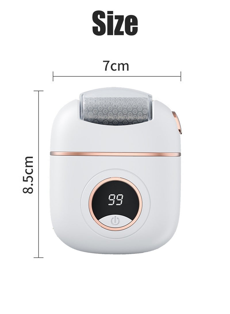 Generic Electric Foot File Callus Remover for Men & Women – Stainless Steel Grinding Head, Rechargeable with 2 Speeds, LED Light, Long Battery Life, Removable Heads for Easy Cleaning, 2 Grinding Heads for Pedicure and Foot Care(White)  - Image 2