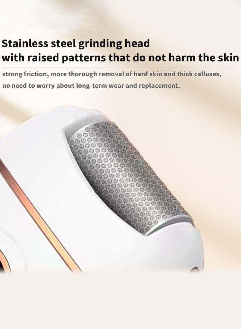 Generic Electric Foot File Callus Remover for Men & Women – Stainless Steel Grinding Head, Rechargeable with 2 Speeds, LED Light, Long Battery Life, Removable Heads for Easy Cleaning, 2 Grinding Heads for Pedicure and Foot Care(White)  - Image 4