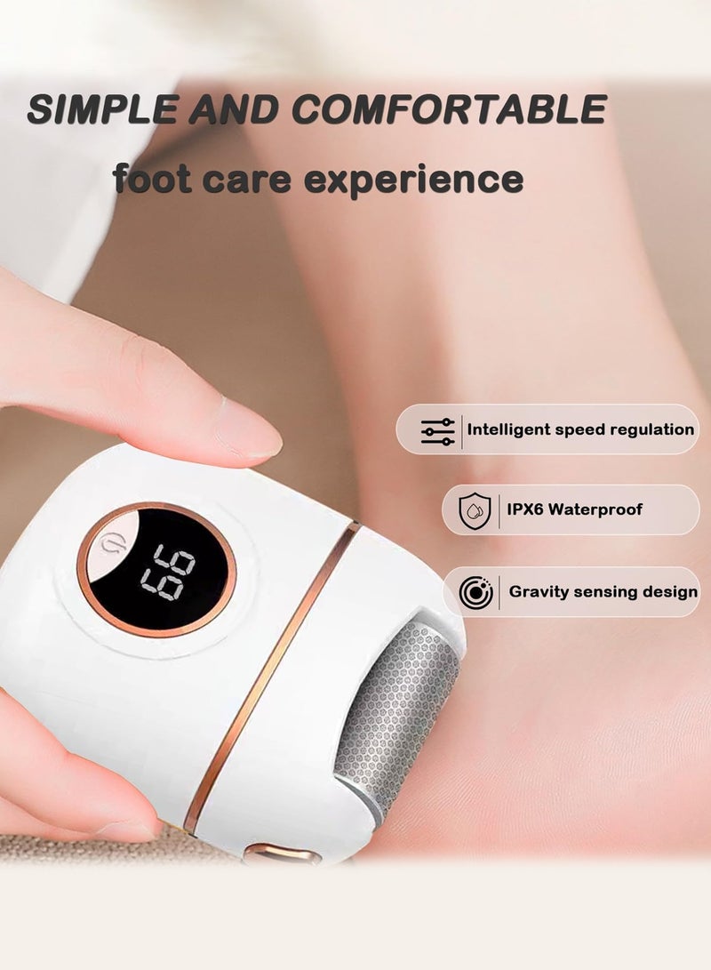 Generic Electric Foot File Callus Remover for Men & Women – Stainless Steel Grinding Head, Rechargeable with 2 Speeds, LED Light, Long Battery Life, Removable Heads for Easy Cleaning, 2 Grinding Heads for Pedicure and Foot Care(White)  - Image 5