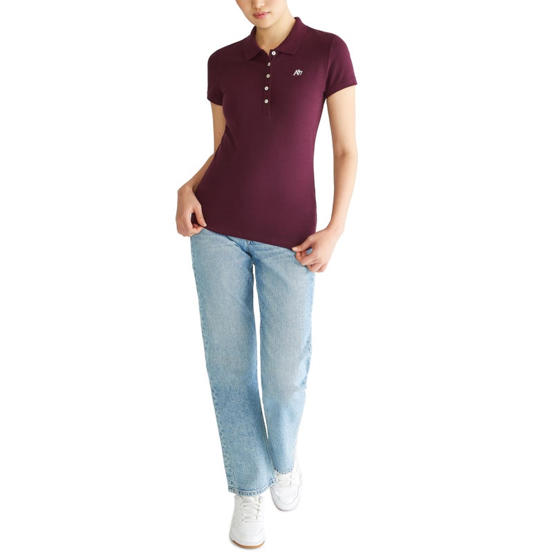 Aeropostale Aero Solid A87 Polo, Royal Plum, M - Image 2