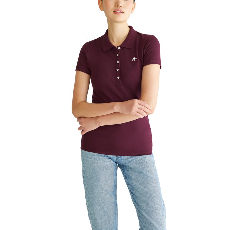 Aeropostale Aero Solid A87 Polo, Royal Plum, M - Image 1
