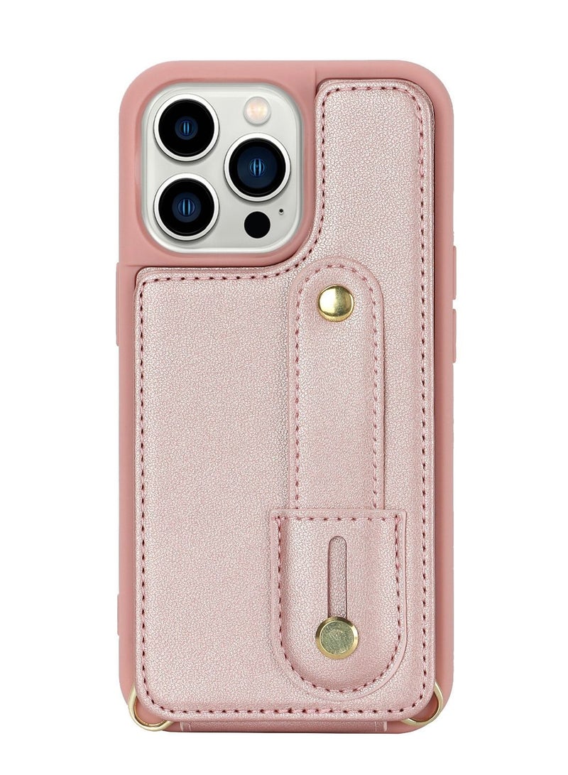Suteni Back Cover Wristband Card Slots Leather Phone Case for iPhone - Image 1