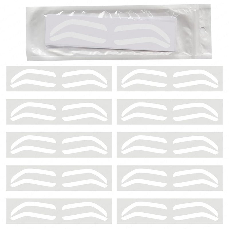 MARLLOGIVA Disposable Eyebrow Design Stencil Eyebrow Tint Airbrush Auxiliary Sticker for Brows Shaping with Single Eyebrows Type Option 1 Bag  B type  10 Pairs