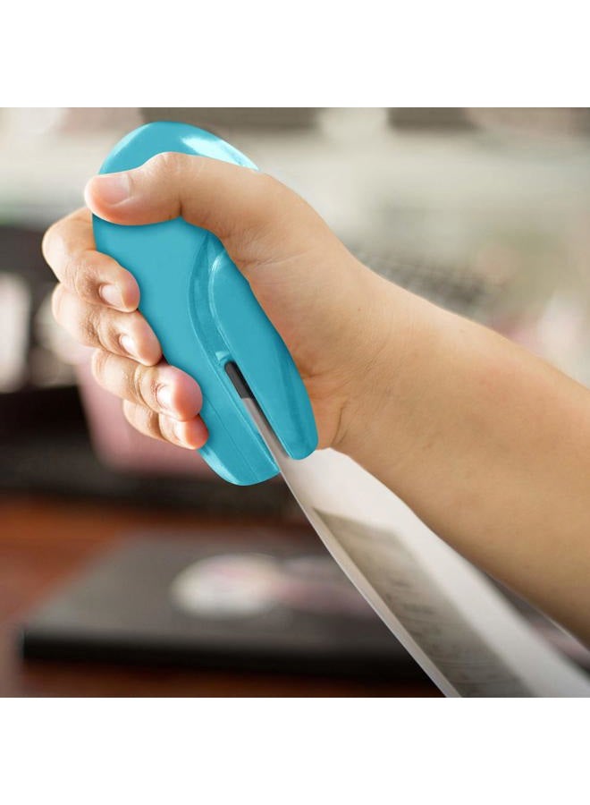 Plus Paper Clinch Compact Staple Free Staple Blue Turquoise - Image 3