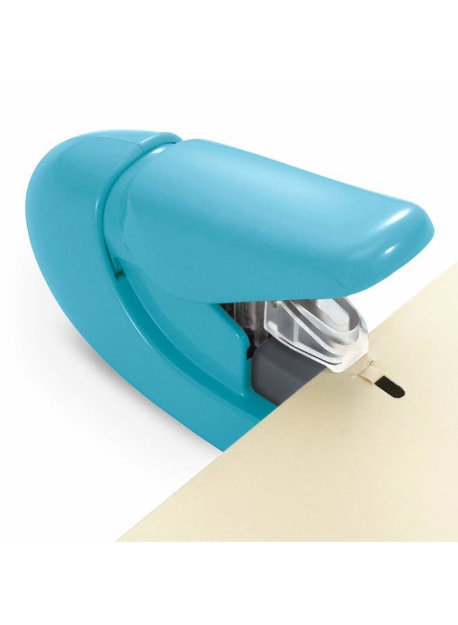 Plus Paper Clinch Compact Staple Free Staple Blue Turquoise - Image 4