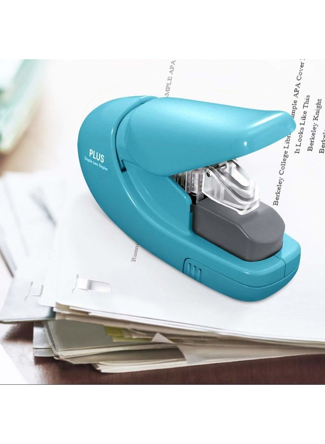 Plus Paper Clinch Compact Staple Free Staple Blue Turquoise - Image 5