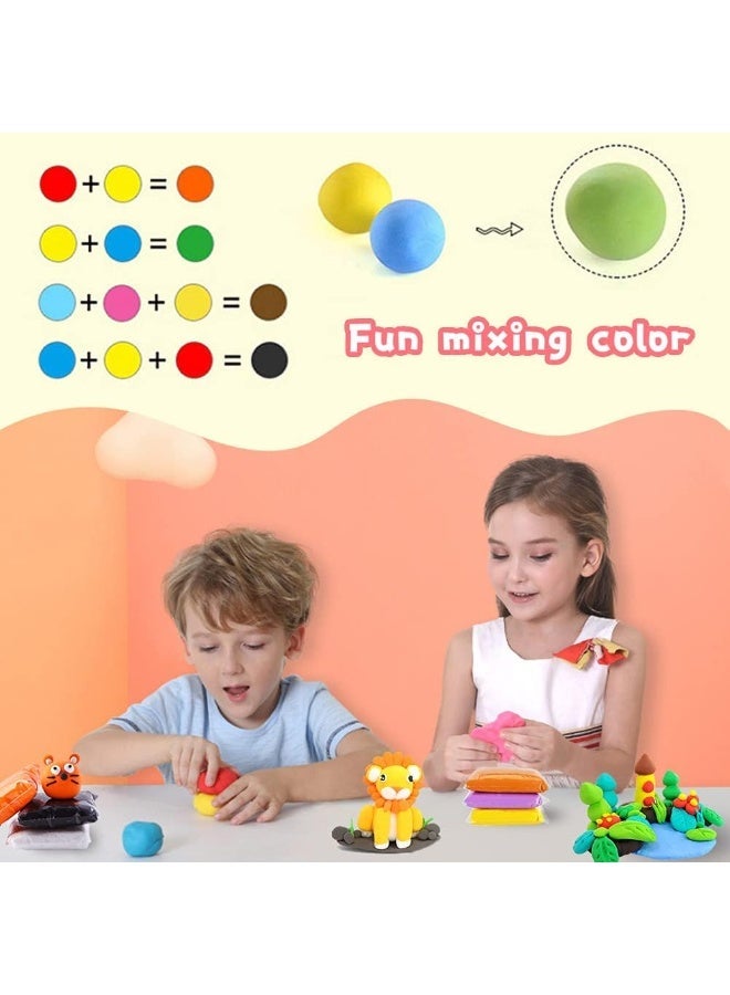 Moonmen 48 Colors Air Dry Clay,Magic Modeling Clay with Tools,Ultra Light DIY Modeling Clay for Kids,Children,DIY Crafts,Creative Art Crafts - Image 2