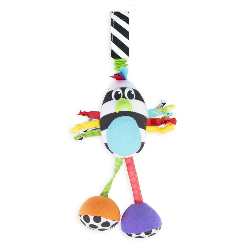 Sassy Boppin’ Birdie | Developmental Plush Toy for Early Learning | High Contrast | Attaches to Baby Gear for Travel | for Ages Newborn and Up (80660) - Image 1