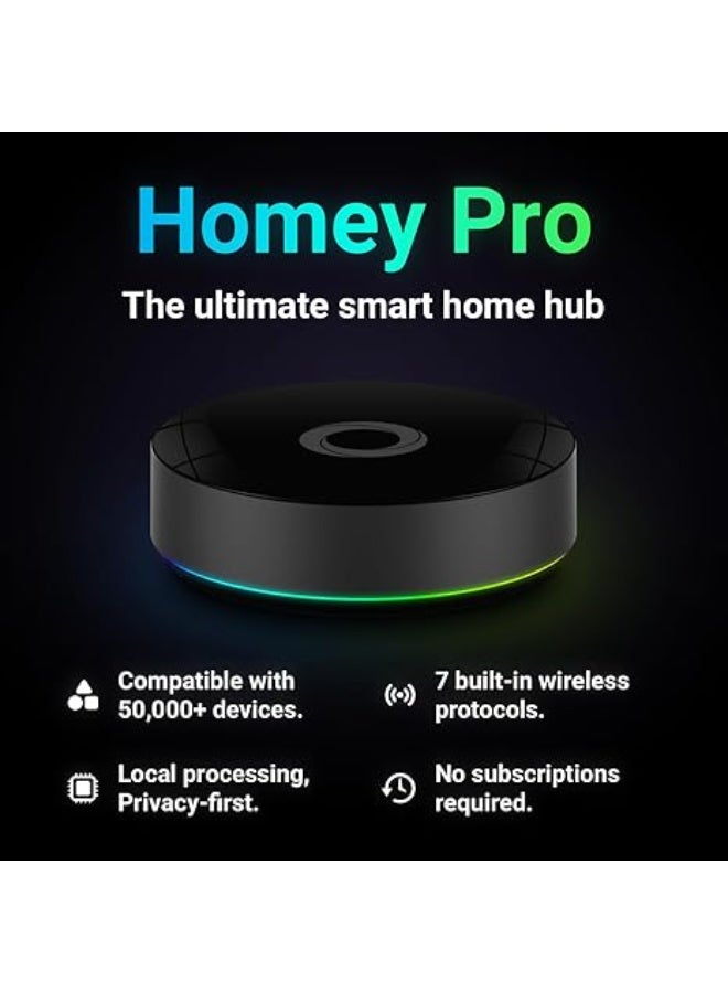 Homey Pro (2026) | Smart Hub for Home  Automation – Features Z-Wave Plus, Zigbee, Wi-Fi, BLE, Infrared, Matter & Thread. Compatible with Siri, Alexa & Google Home. - Image 2