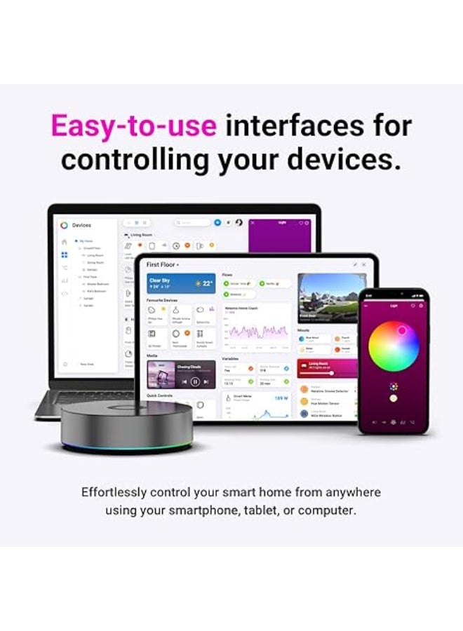 Homey Pro (2026) | Smart Hub for Home  Automation – Features Z-Wave Plus, Zigbee, Wi-Fi, BLE, Infrared, Matter & Thread. Compatible with Siri, Alexa & Google Home. - Image 3