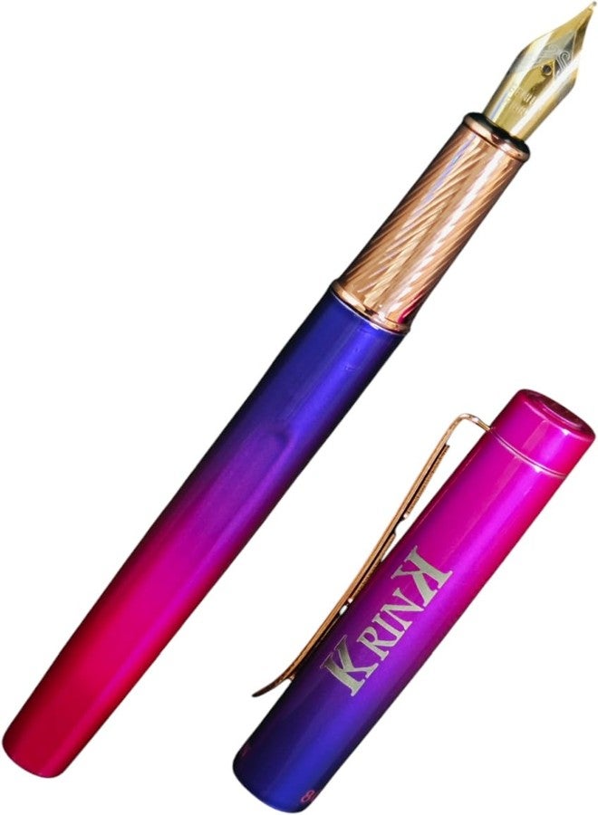 Krink Antique Metal Pen F141 pink and blue Combination Rainbow Fountain Pen