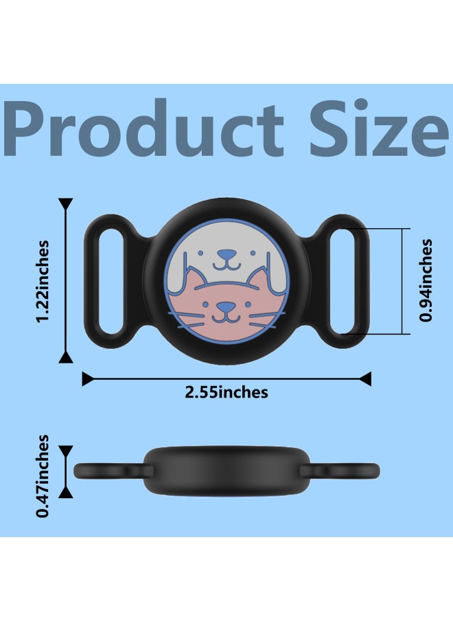 Generic - Suitable For Apple Airtag Anti-lost Device Protective Case Cat Dog Pet Collar Positioning Tracker Waterproof Silicone Case-Color:Black - Image 1