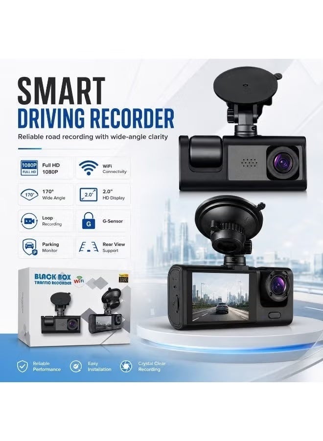 ELTRAZONE Dash Cam Front & Rear 1080P Full HD Car Camera – Dual Lens Vehicle DVR with Night Vision, G-Sensor, Loop Recording, Driving Recorder for Car Safety & Road Monitoring - Image 3