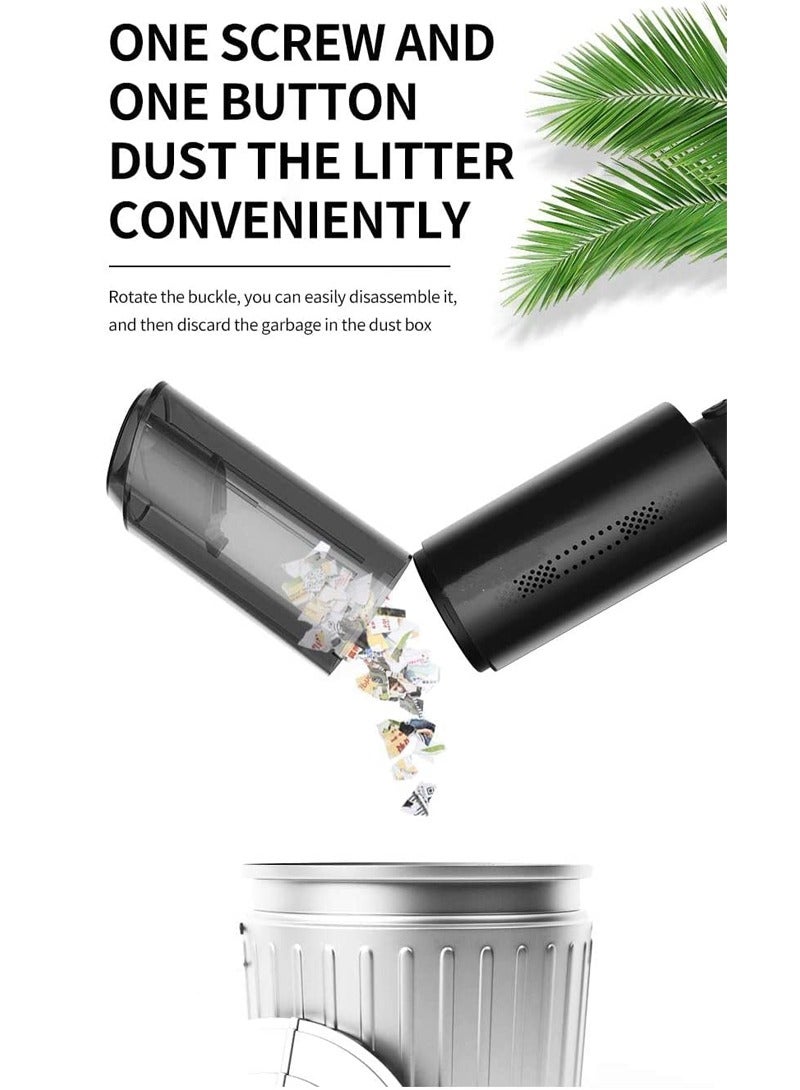 إيه جي دي مكنسةٌ كهربائية صغيرة محمولة باليد لتنظيف السيارة 120 وات تشحن بكابل يو إس بي من إيه جي دي أسود - Image 4