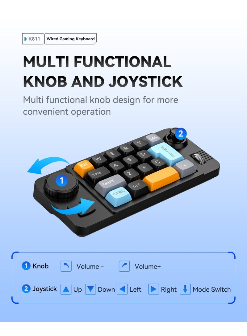 general 19-key macro definition joystick dual scroll wheel RGB hot-swappable macro definition wired mechanical gaming keyboard - Image 5