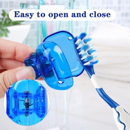 FORCE 24 Force24 - 6 Pack Toothbrush Cover Portable Travel Toothbrush Protector Coverings Clips Cap Brush Plastic Clip's Covers for Household Travel, Camping, Bathroom (Multicolor) (Pack of 6) - Image 4
