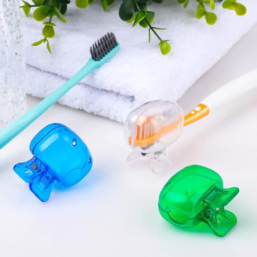 FORCE 24 Force24 - 6 Pack Toothbrush Cover Portable Travel Toothbrush Protector Coverings Clips Cap Brush Plastic Clip's Covers for Household Travel, Camping, Bathroom (Multicolor) (Pack of 6) - Image 5