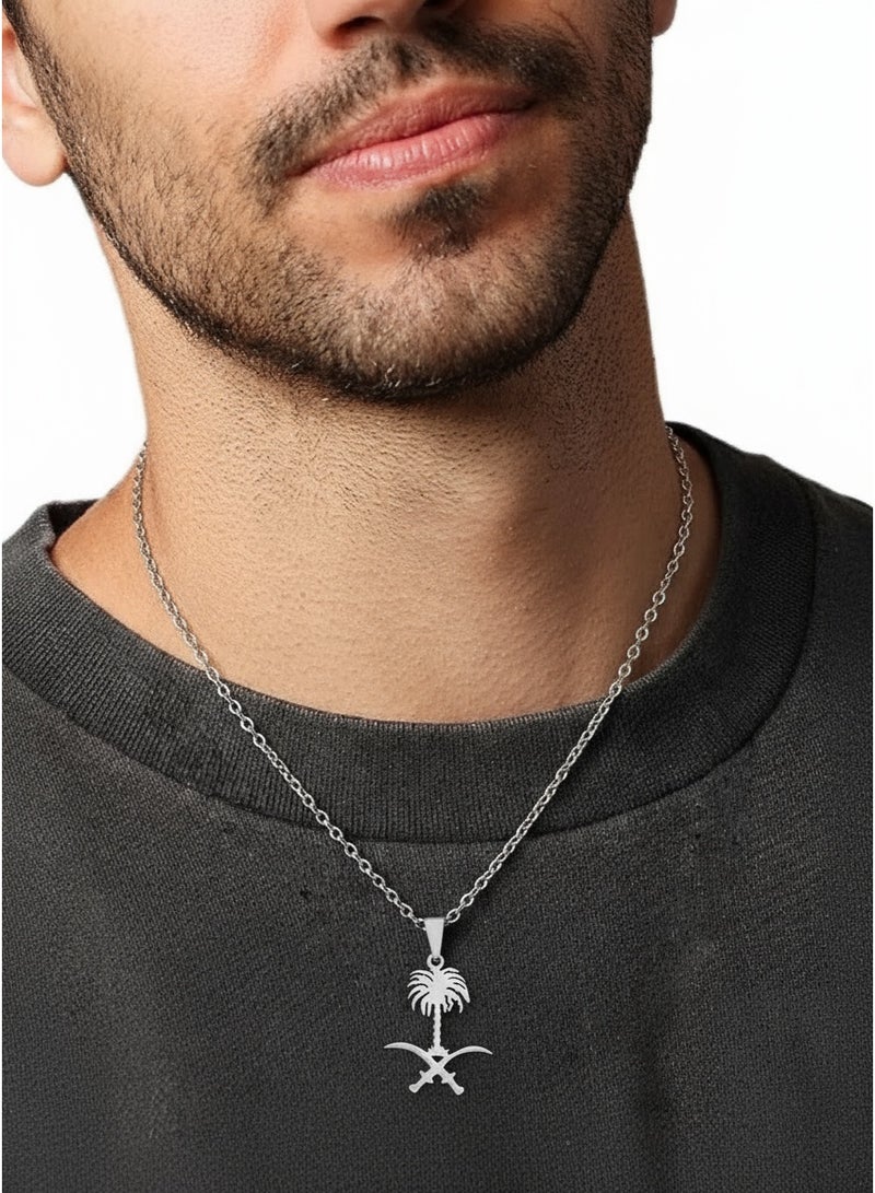 Stainless Steel Necklace For Mens/Womens, Anti Allergic And Heat-Resistant, Perfectly Matched With White Robes And Traditional Clothing,Chain Length 50+5cm - Image 2