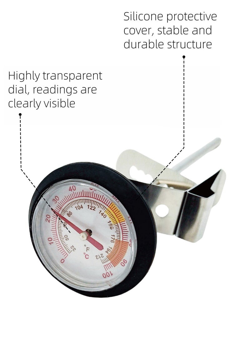 EqiEch Thermometer for Coffee Milk And Water Stainless Steel Pointed Probe with Rubber Case and Clip Suitable for Wood Top Kettle - Image 3