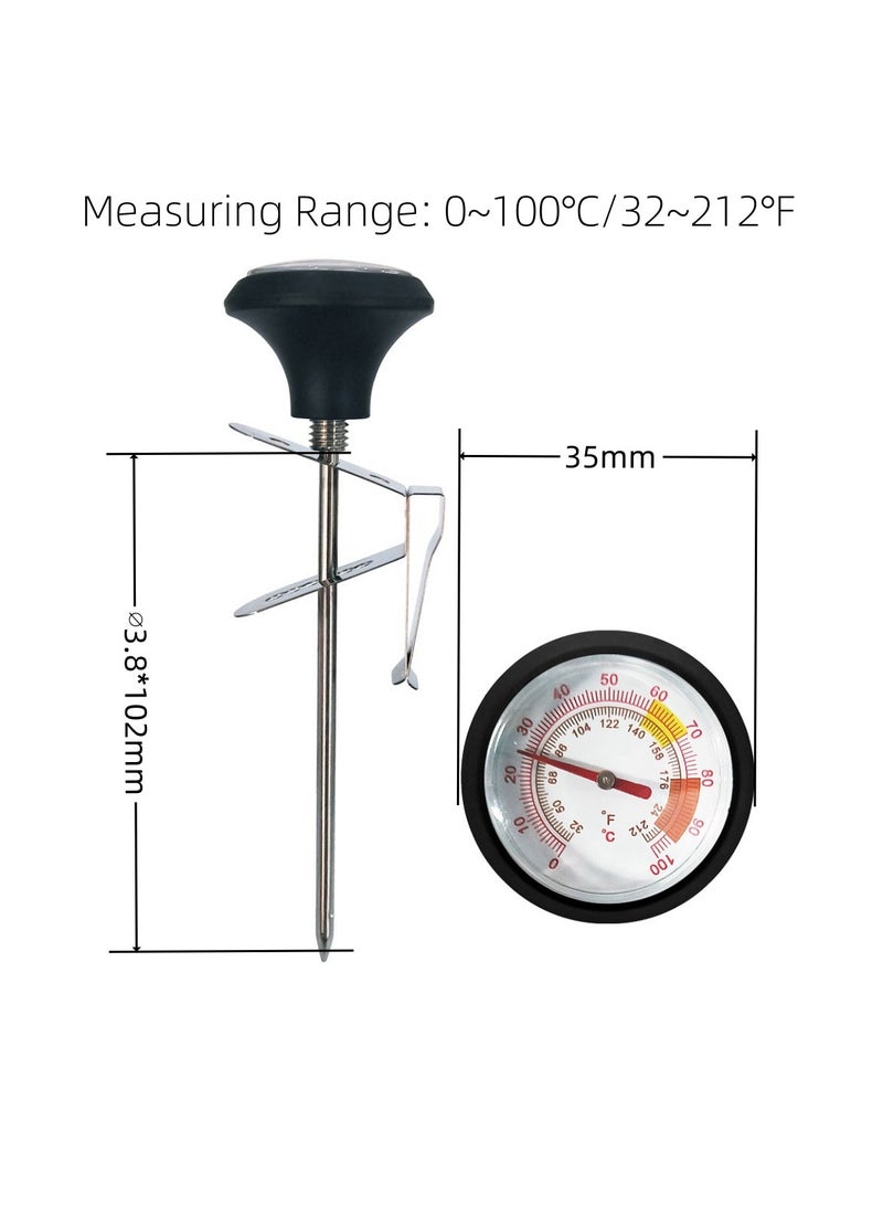 EqiEch Thermometer for Coffee Milk And Water Stainless Steel Pointed Probe with Rubber Case and Clip Suitable for Wood Top Kettle - Image 5